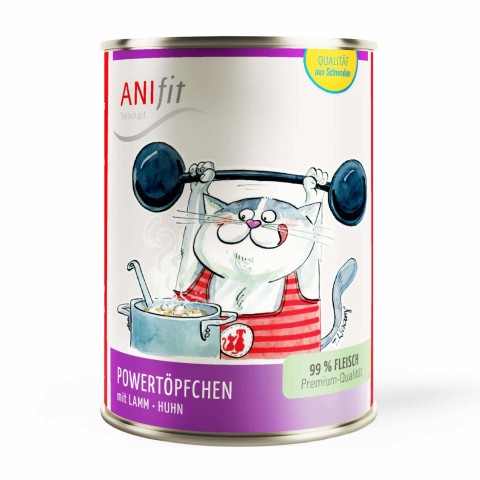 Katze Nassfutter Powertöpfchen 400g 6 Stück -1- Anifit